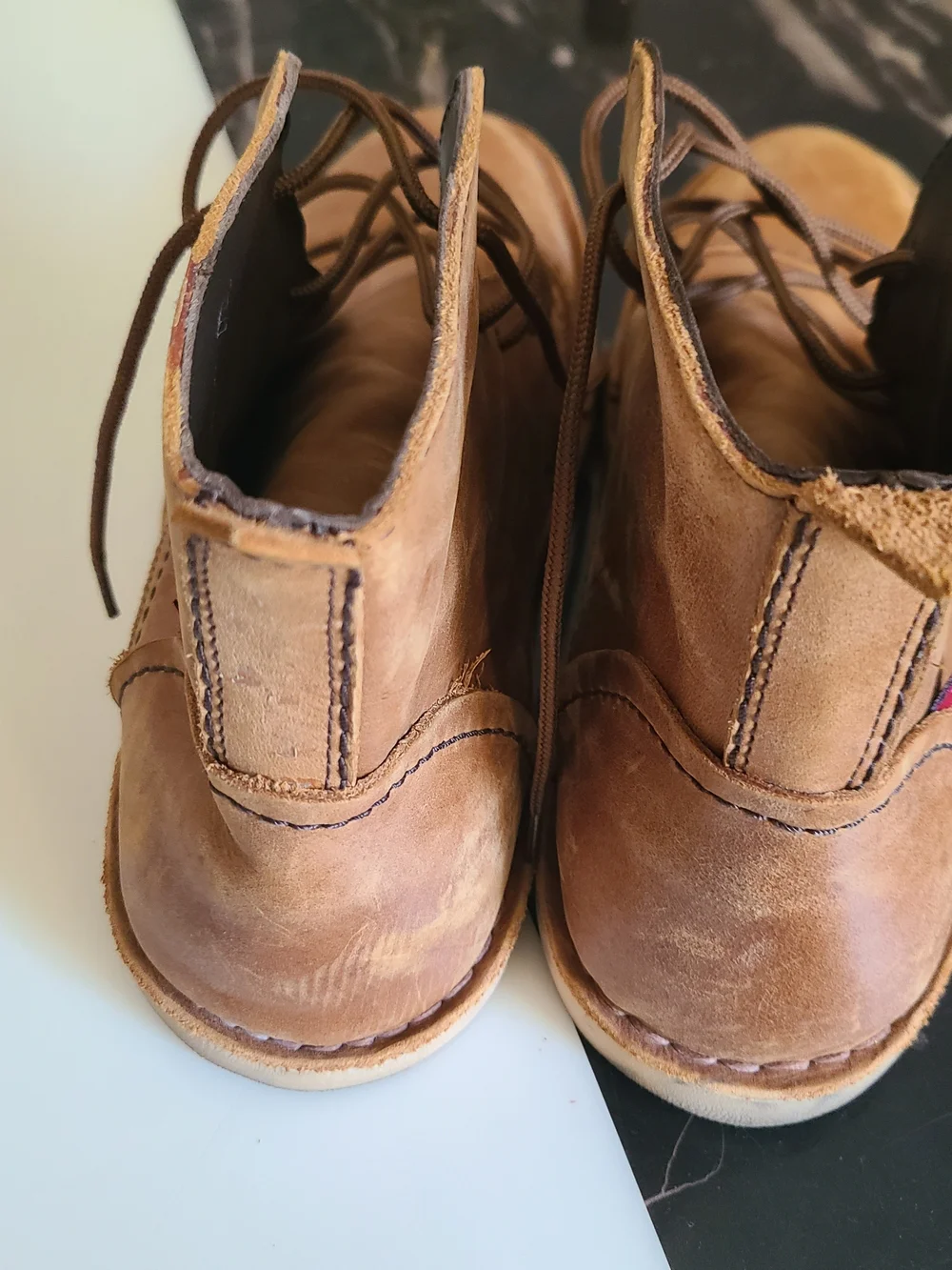 Men's Casual Leather Lace-Up Boots in Brown